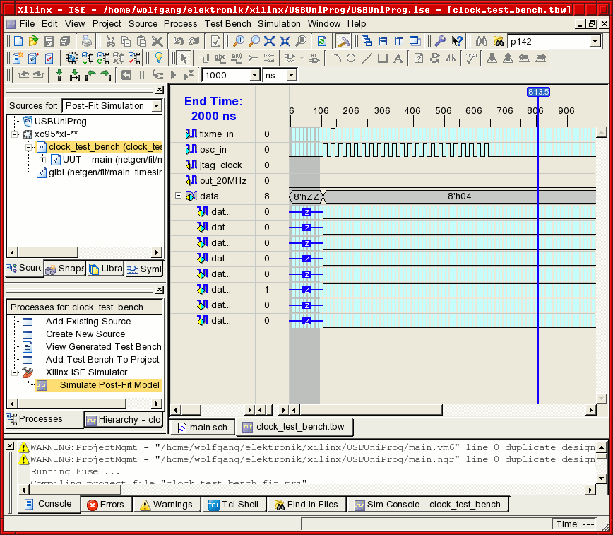 ISE screen shot: Simulation waveform input [32kb]