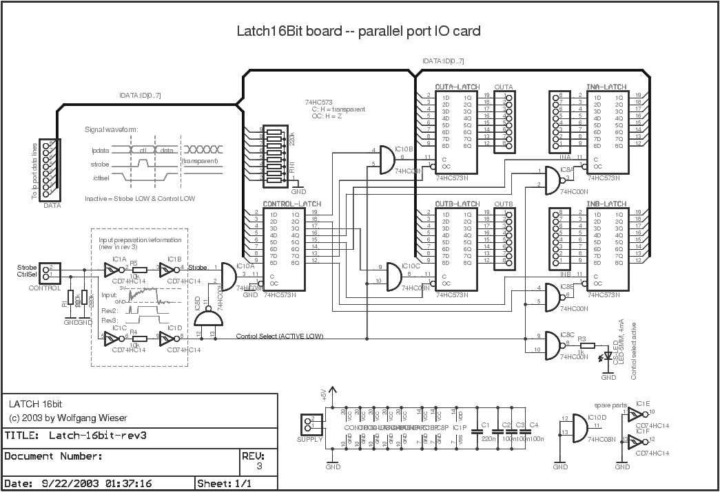 Latch16Bit board (rev3) electronic circuit sheet [29kb]