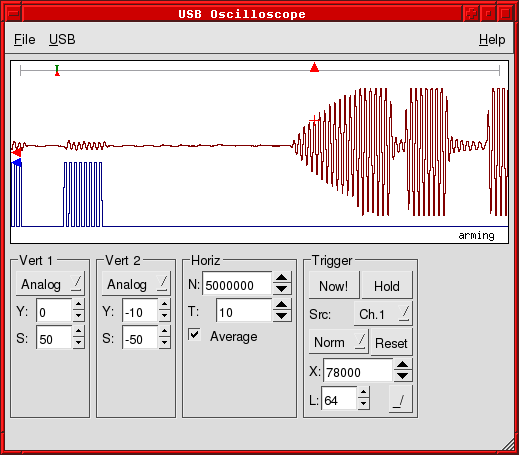 USB Live Oscilloscope screen shot [15kb]