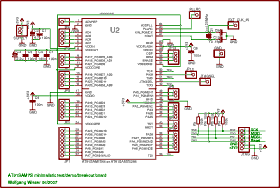 Circuit diagram of minimalistic AT91SAM7S board [6kb]